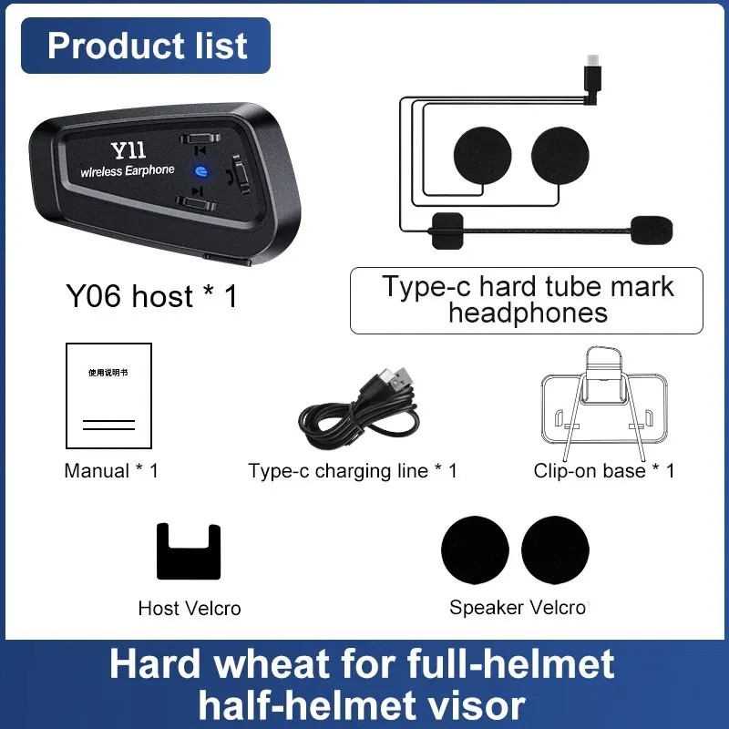 Bt5.3 Motorfiets Helm Bluetooth Headset Waterdichte Motor Draadloze Hoofdtelefoon Multifunctionele Handsfree Helm Oortelefoon: Rood