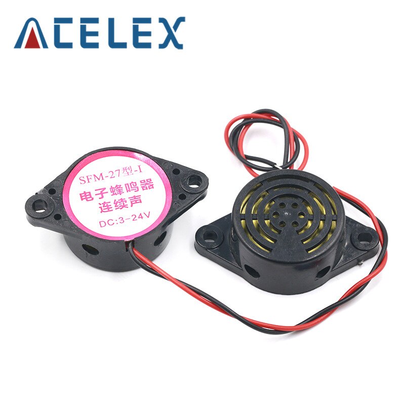 95DB Alarm Hoge Decibel 3-24V 12V Elektronische Zoemer Alarm Intermitterende Continue Pieptoon Voor Arduino SFM-27