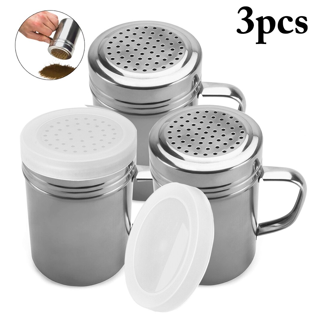 Kruiden Shaker 304 Rvs Spice Fles Met Plastic Deksel Kruidkruik Keuken Gadgets Spice Peper Zout Suiker Kan: 3pcs