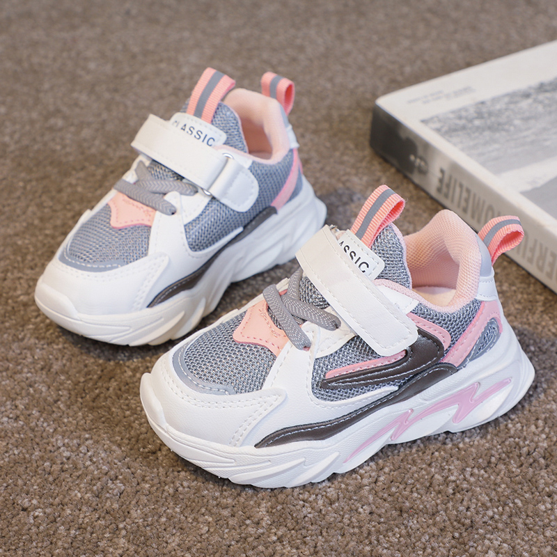 Chaussures de Sport en maille respirante pour filles, baskets pour bébés garçons en bas âge, décontractées, pour enfants de 2 3 4 5 6 ans: Rose / 27(insole 16.5cm)