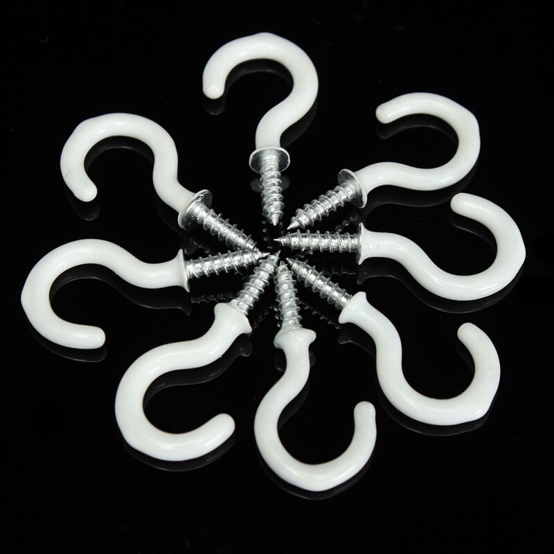 20x Pvc Gecoat Roestvrij Staal Schroef In Cup Haken Ring Plant Sieraden Hanger Holder Eetkamer Bar Tool