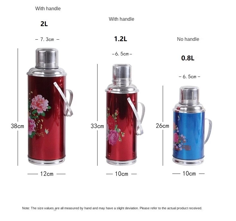 Thermos de voyage rétro, 0.8/1,2 l/2l, bouteille de café, en acier inoxydable, tasse, conservation de la chaleur et du froid