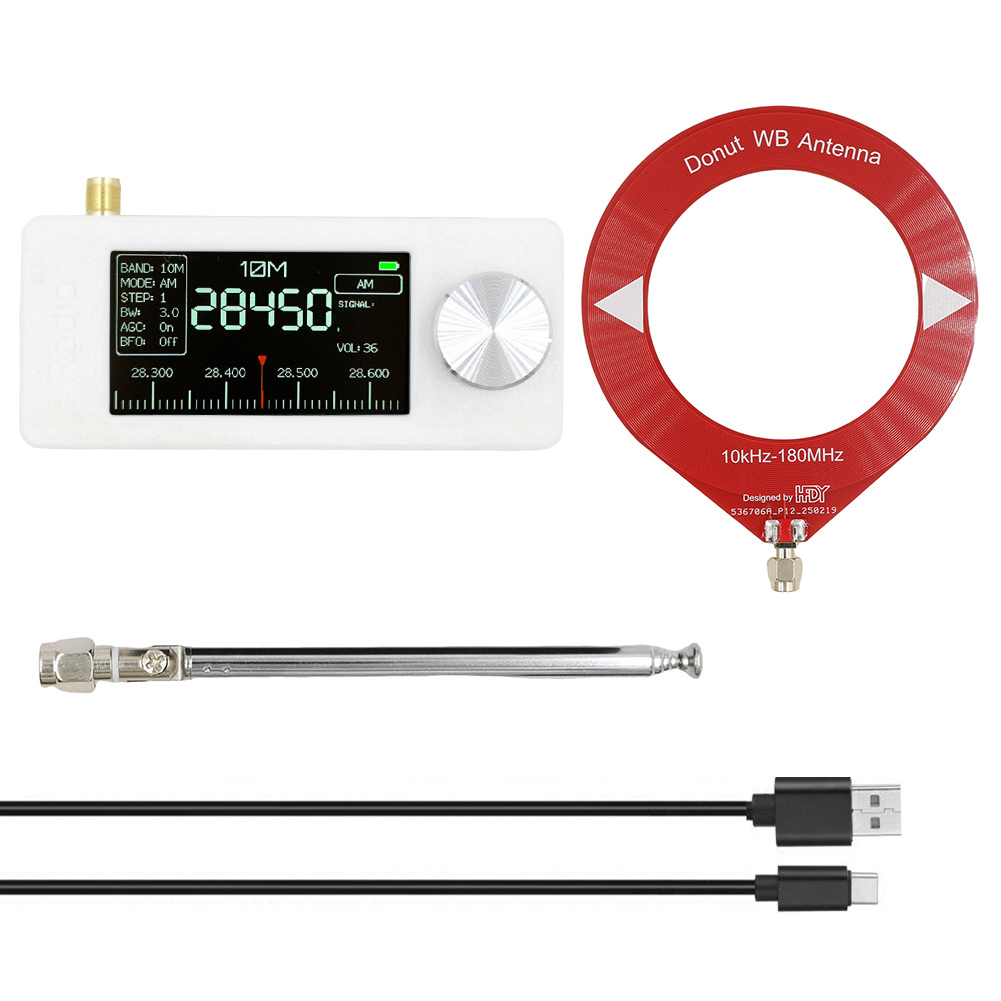 SI4732 0.5-108 mhz Mini Radio tascabile LSB USB AM FM Ricevitore radio tutte le bande con 2 pezzi Antenna FM/AM Radio HF SW MW VHF Radio: Blu