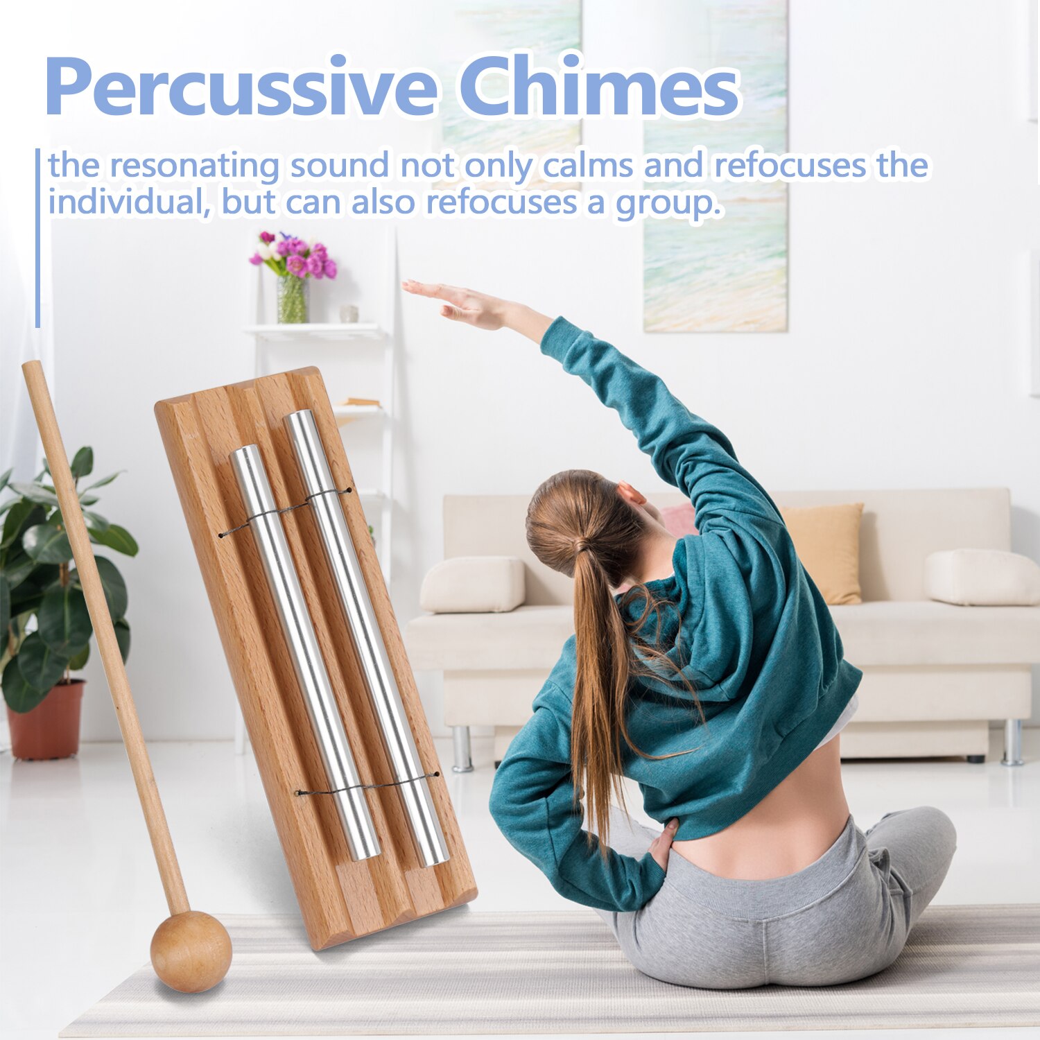 Table Chimes Portable Kids Music Enlightenment Percussion Instruments Wooden Percussive Chimes for Children Percussion toy