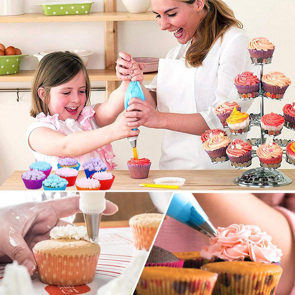 14/82 Pcs Cake Decorating Supplies Kits Piping Tips Baking Frosting Set Piping Flower Nozzles Skirt Icing Cupcake Bakes Tools