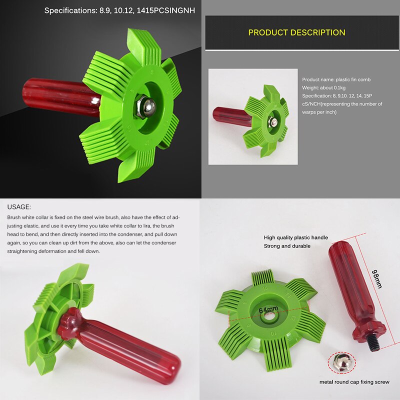 Universal Car Air Conditioner Fin Repair Comb Cooler Condenser Air Conditioner Straightener Auto Cooling System Cleaning Tool