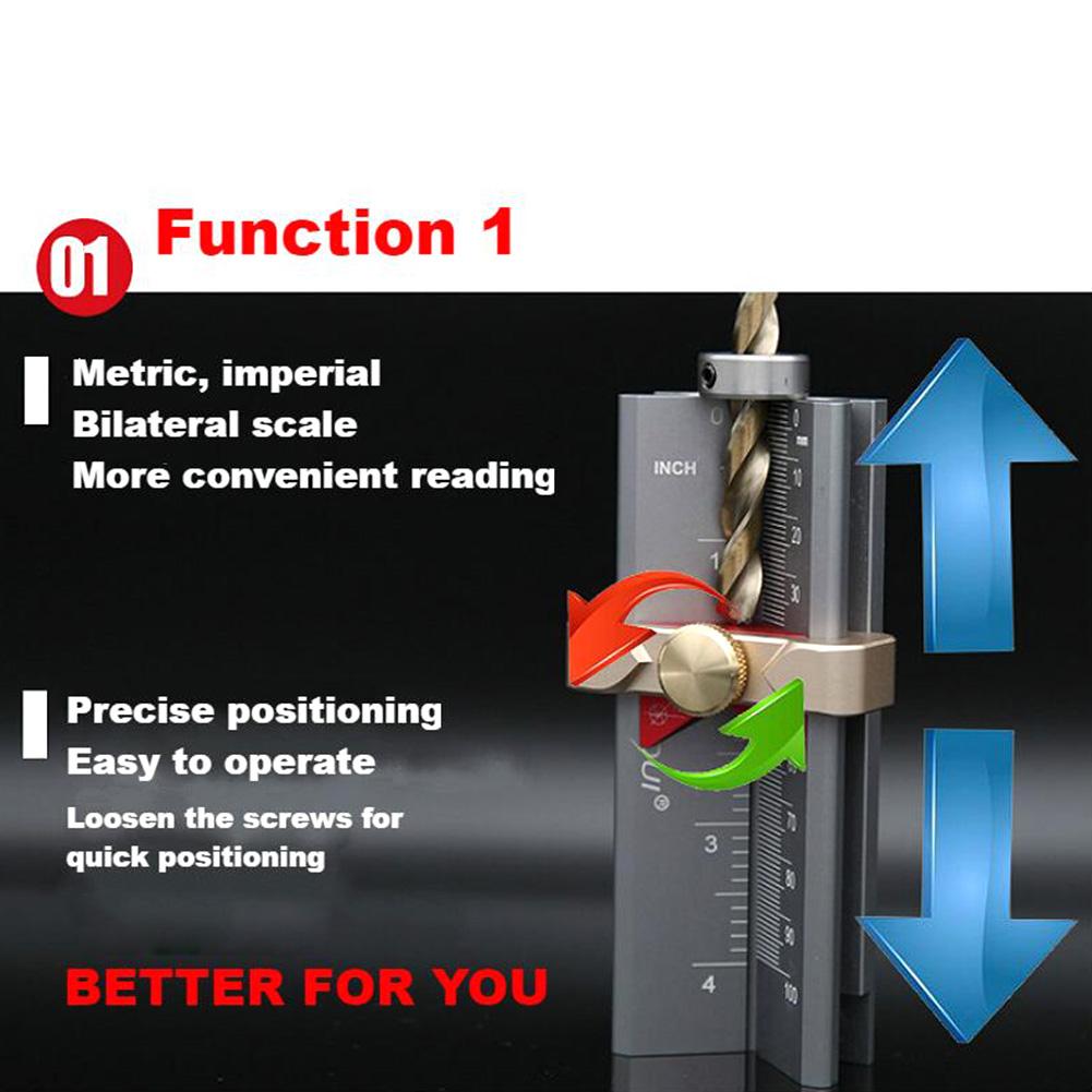 Herramientas de carpintería multifuncionales, medidor de altura de mesa de sierra, medidor de ángulo de taladro, regla de alta precisión, herramientas de medición para fresado
