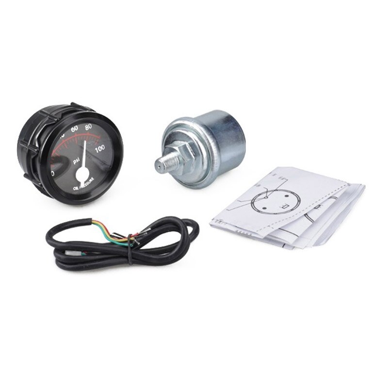 Purchase Car White Dial Blue LED Light Pointer Engine Oil Pressure Meter Gauges 0~100PSI In CN - Foto 4