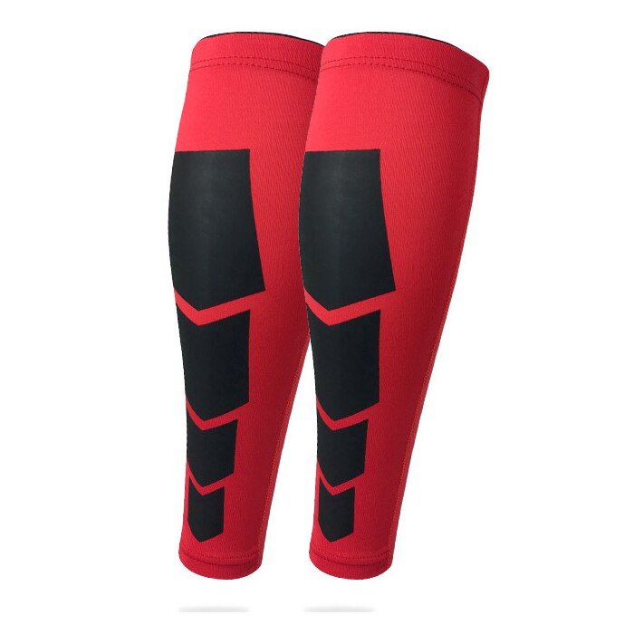 2 Pcs Voetbal Basketbal Hardlopen Beenwarmers Fietsen Kalf Greaves Scheenbeschermers Shin Supporter Kyqrtz Outdoor Sport Compressie Been: Rood / XL