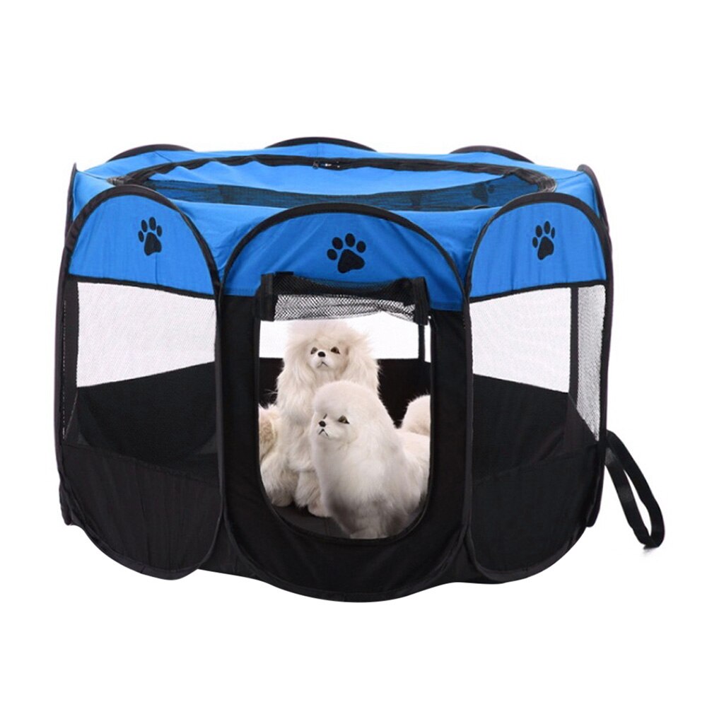Pet Tent Portable Playpen Dog Portable Foldable Pet Playpen Pet Dog Playpen Tent Foldable Cat Cage Waterproof Dog Nest Kennel: blue