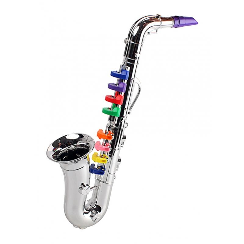Sliver Mini Saxophone with 8 Note for Preschool Educational Birthday Toy
