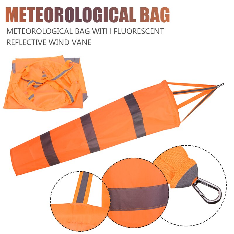 80cm Weather Wind Vane Wind Sock Outdoor Aviation Wind Sock Lightweight Resistant For Meteorology Explora Fluorescent Reflective