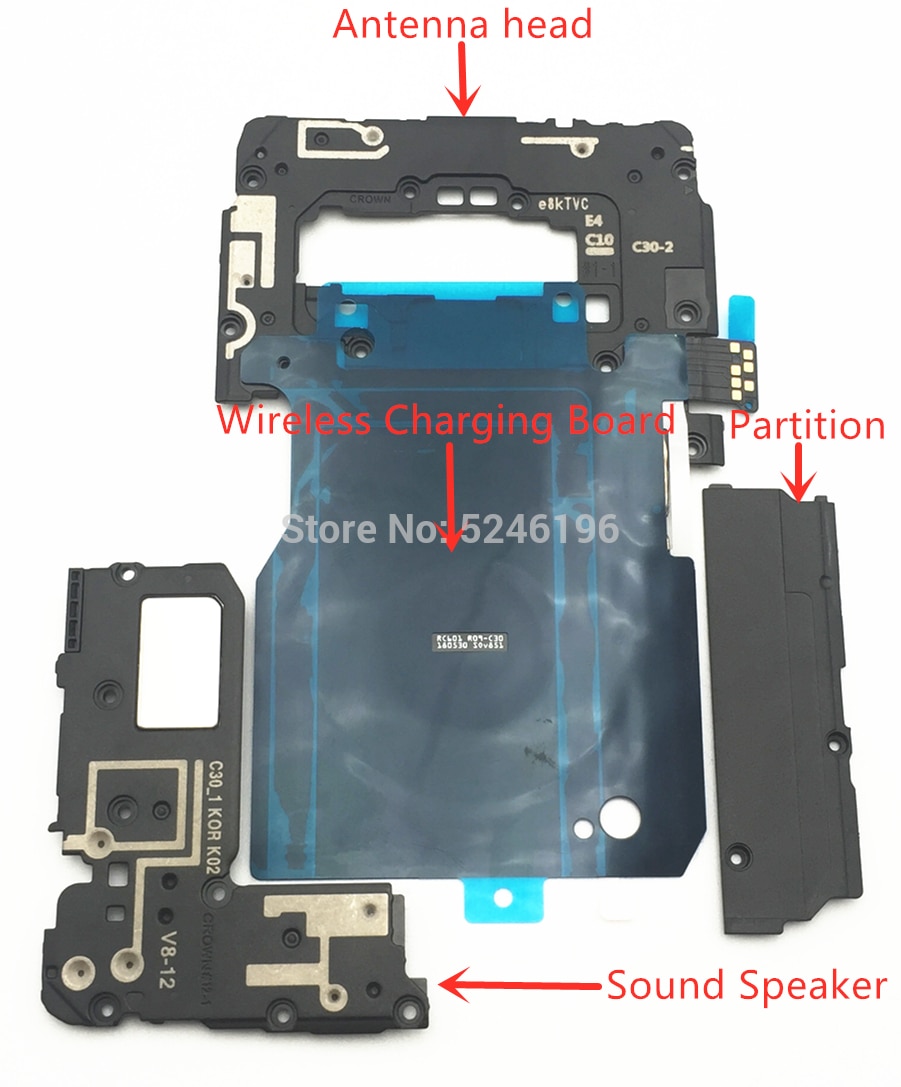 Vier stuk Onderhoud Fittings set Voor Samsung Galaxy Note 9 Draadloze opladen board Sound speaker partitie antenne hoofd onderdelen