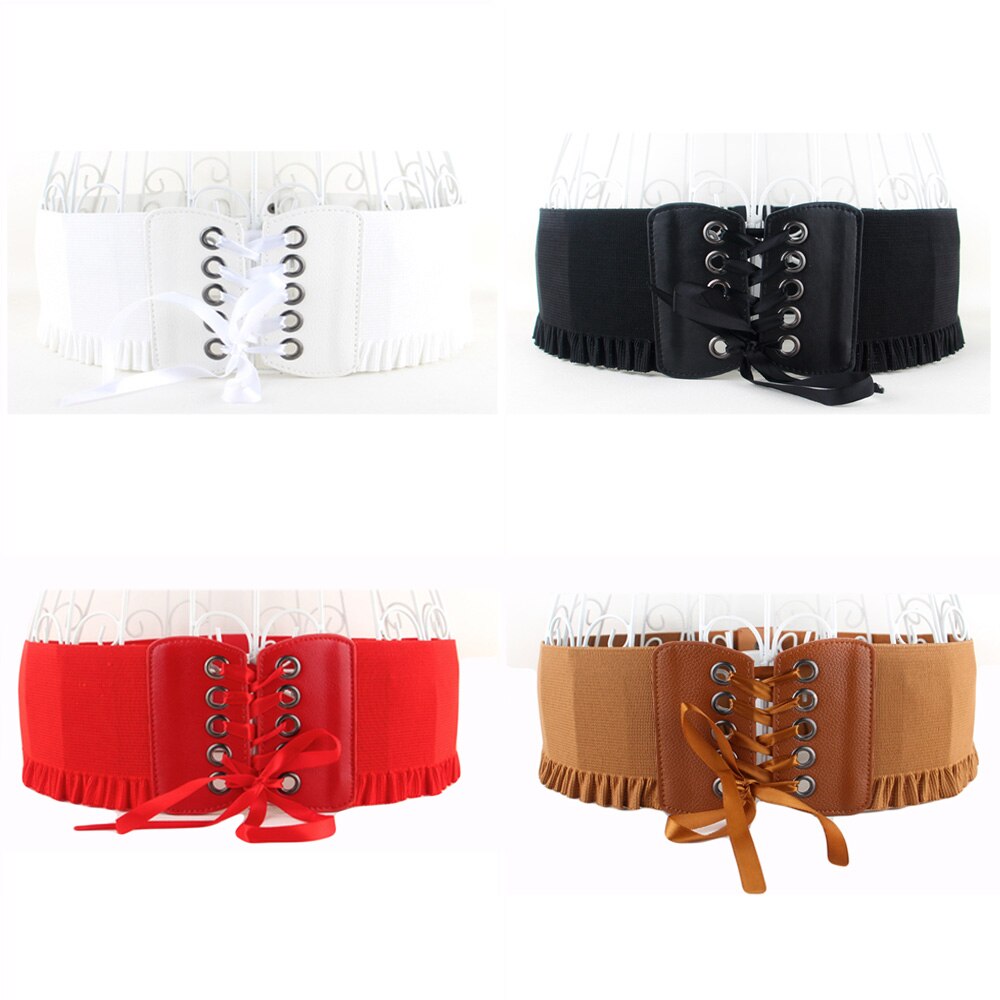 Vrouwen elegante grote strik elastische riem jurk decoratieve veelzijdige brede riem elastische tailleband decoratie – koop de beste producten in de online winkel