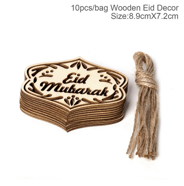 en bois Eid moubarak Ramadan décoration pour la nourriture Ramadan et Eid décor bricolage musulman Islam suspendus pendentifs Iftar déco: G