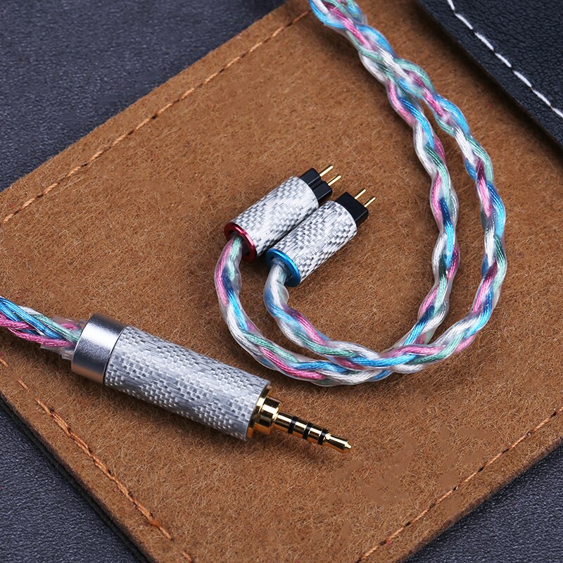 OPENHEART Cable de aleación de cobre y plata de 8 núcleos Multicolor 0,78 2 pines MMCX 3,5/2,5/4,4mm equilibrio auriculares Cable de actualización de auriculares: Azul cielo