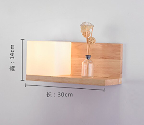 Japanese Bedside Wall Lamp LED Bedroom Simple Solid Wood Living Room Hotel Aisle Bedside Lamp