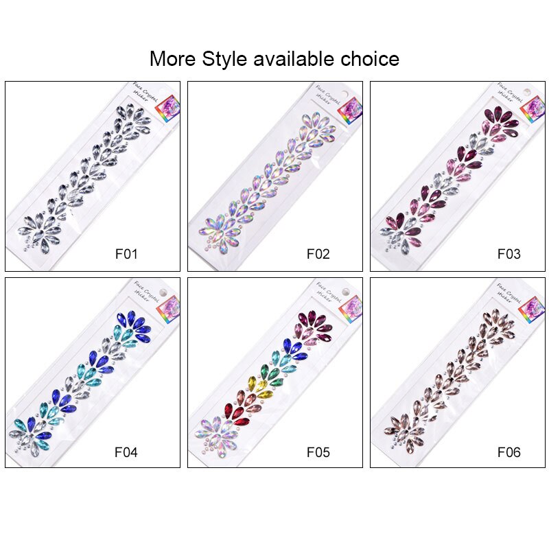 6 Sets Mode Lichtgevende Haar Stickers Gems Haar Body Tijdelijke Tattoos Haar Stickers Gems voor Maskerade Festival Partij B3886