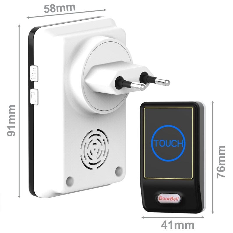 Saful Waterproof Wireless Door Bell Push Button Doorbell with 4 Outdoor Transmitter + 4 Indoor Wireless Doorbell Receiver