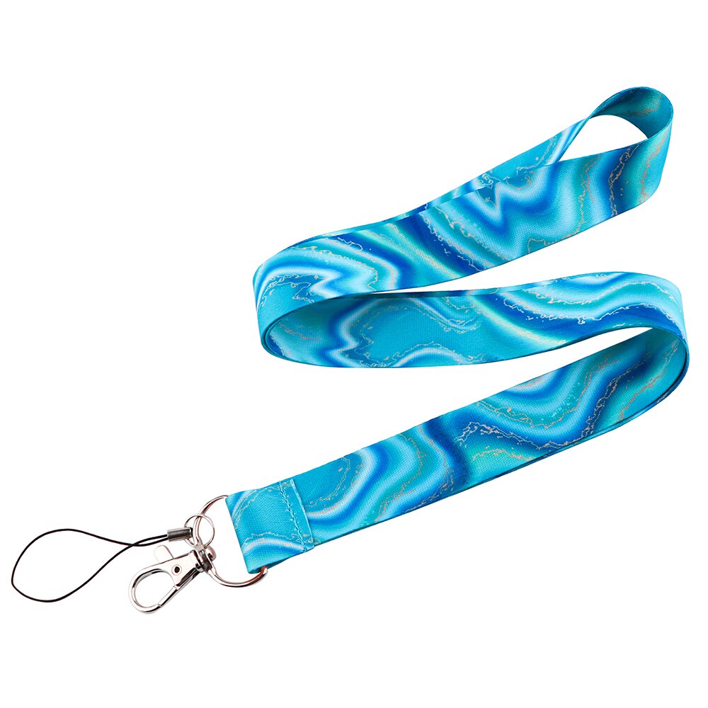 CB1214 Marmer Patroon Neck Strap Lanyard Voor Sleutelhanger Id-kaart Telefoon Strap Touw Usb Badge Houder Diy Lariat Lanyard opknoping Touw: 1