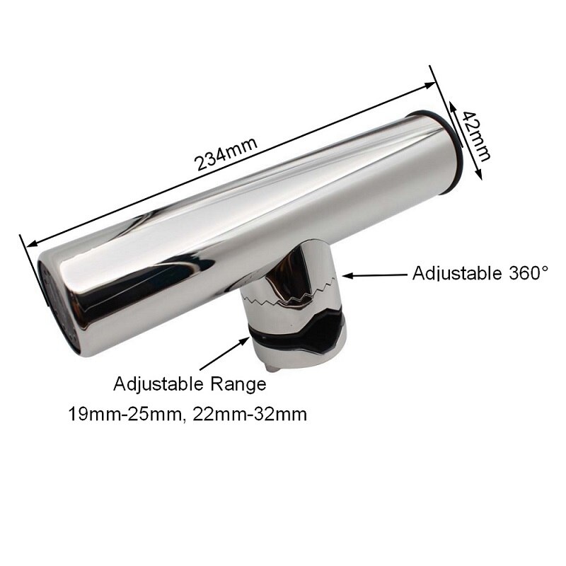 316 Stainless Steel Pontoon Boat Mounted Fishing Rod Holders For 19mm To 32mm Tube Marine Sailboat Inflatable Rod Holder Parts