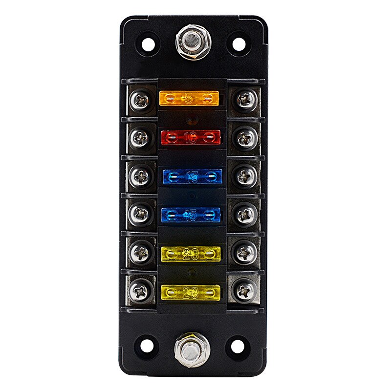6 Way Terminals Circuit Car Blade Fuse Box Plastic Cover Fuse Box Holder With Cover Board Fuse Holder Box Tools Set