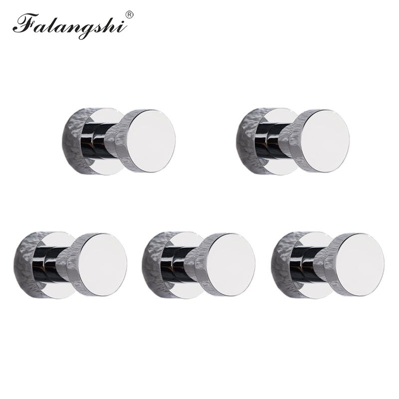 Wieszaki mosiężne wieszak na ubrania gospodarstwa domowego mała dekoracja Rustproof wieszak na ręcznik wieszak na płaszcze wieszak na klucze akcesoria łazienkowe WB8123: 5pcs Chrome