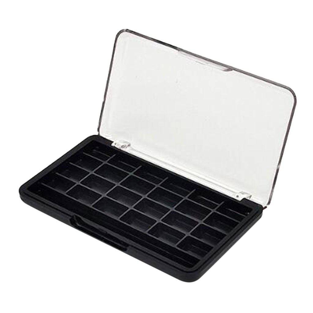 Caja de paleta vacía para maquillaje, lápiz labial, bálsamo labial, sombra de ojos, colorete, 24 rejillas, 3 uds.