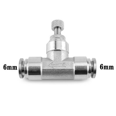 SA pneumatic connector 304 stainless steel metal air connector hose 4/6/8/10/12mm flow adjustment throttle valve quick connector: SA-6
