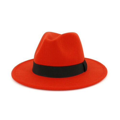 Ademend Effen Kleur Klassieke Zwarte Elastische Fedora Hoed Unisex Wolvilt Jazz Hoeden Mannen Vrouwen Brede Rand Panama Trilby cap: 19