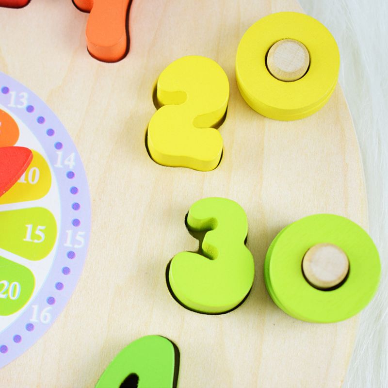 Preschool Baby Toys Early Education Teaching Aids Math Toy Children Kids Wooden Digital Clock Count Geometric Shape Matching