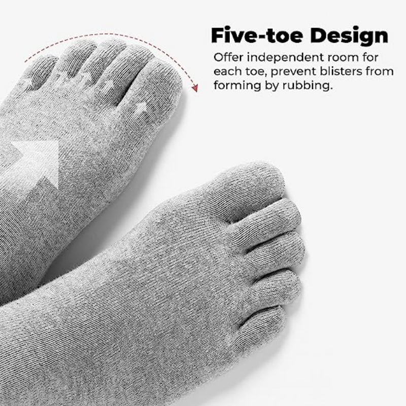 1/5 pares de calcetines de cinco dedos calcetines de algodón transpirables Unisex deportes correr sudor absorbente antibacteriano tobillo calcetines