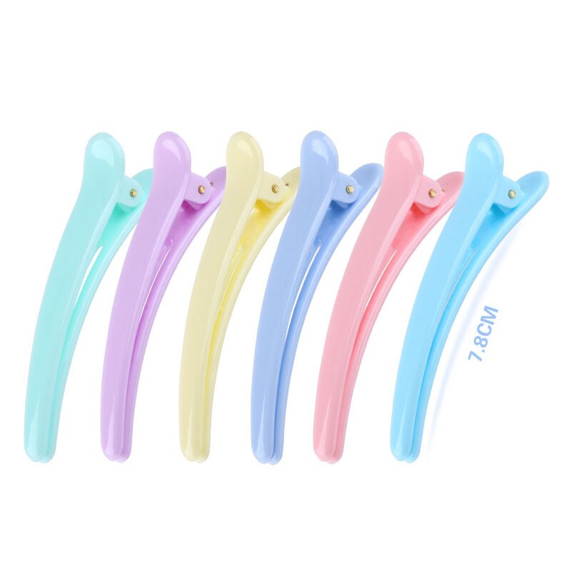 6/9 Pcs Professionele Alligator Haar Clip Klemmen Kapsalon Hair Grip Crocodile Kappers Haar Stijl Kappers Clips: 6Pcs Candy Duck Bill