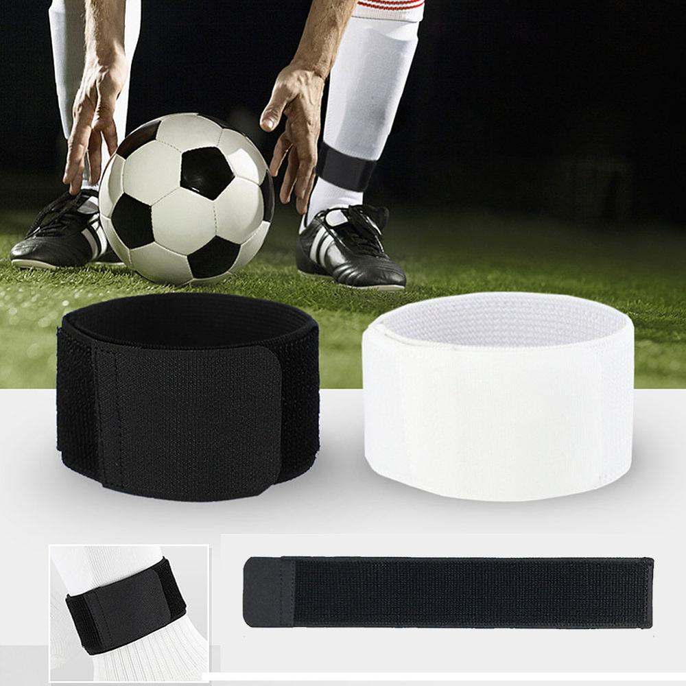 1 Paar Voetbal Shin Guard Blijven Vaste Bandage Tape Scheenbeschermers Voorkomen Off Verstelbare Elastische Sport Bandage