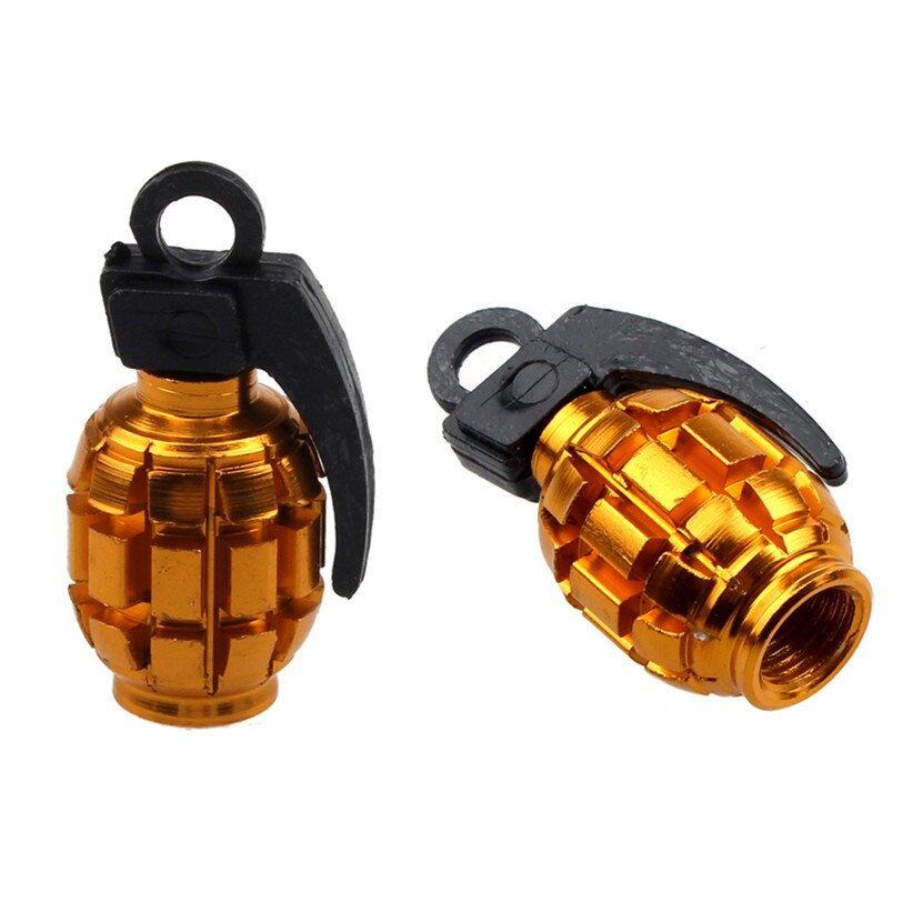 2pcs Aluminum Alloy Valve Nozzle Cap Bicycle Dust proof Wheel Cover MTB Road Bike Tire Cover Hat Mountain Bike Air Nozzle Plug: GOLDEN