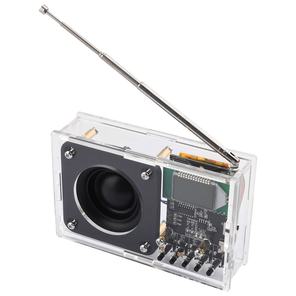 Radio FM DIY Kit Odbiornik radiowy FM 76MHz-108MHz Zestaw głośników radiowych DIY Modyfikacja częstotliwości Wyświetlacz LCD Praktyka lutowania