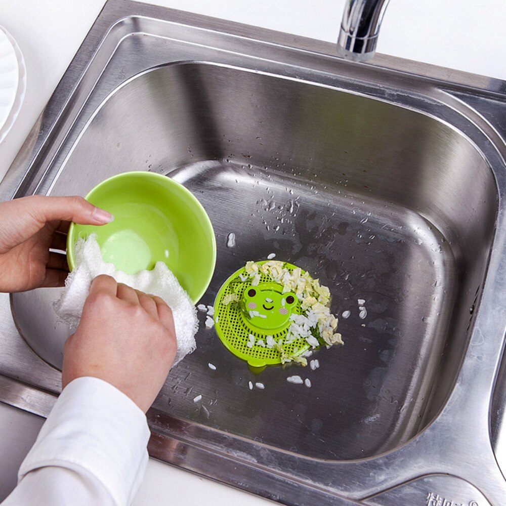 Keukengootsteen zeef afvoerfilter cartoon anti-verstopping riool afvoer slakkenstop groenteschillen kattenbakvulling badkamer haarstopper