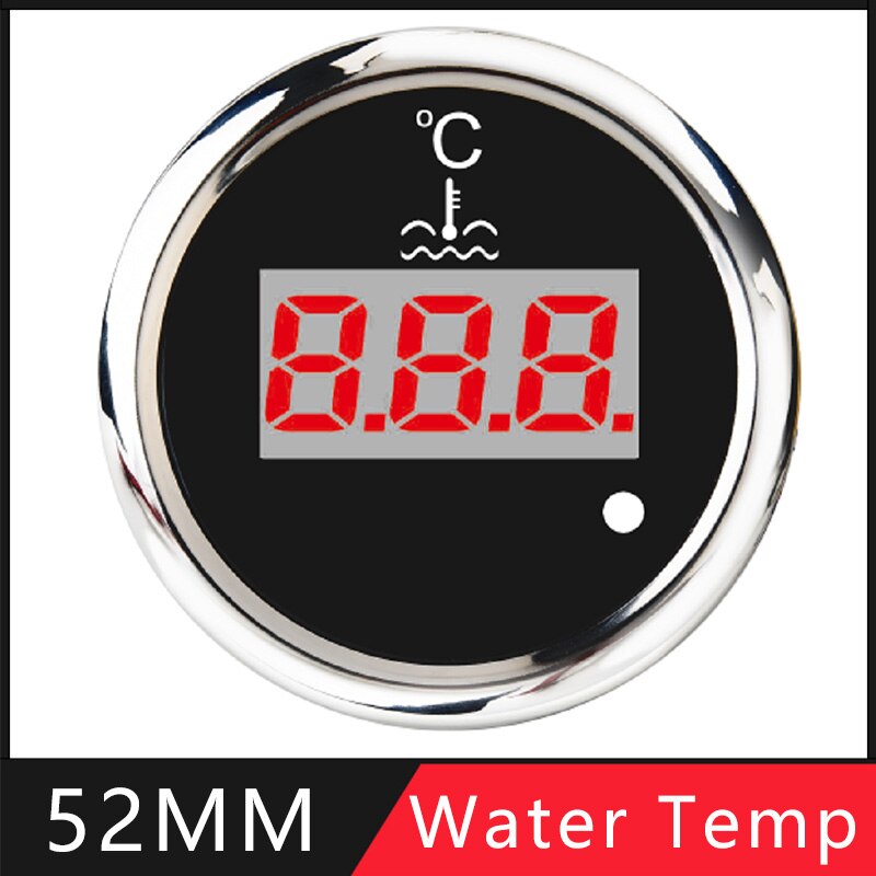 Digital 52mm Water Temp Gauge 40-120℃ Water Temperature 0-190ohm 240-33ohm Water Temp Meter Indicator For Car Boat: BS