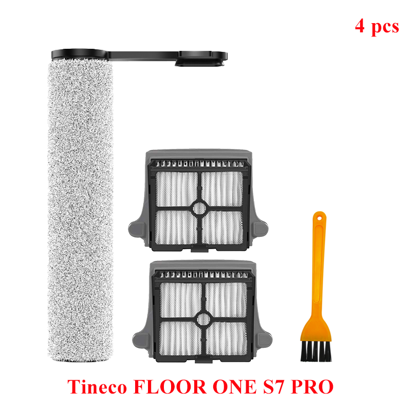 Accessories For Tineco FLOOR ONE S7 PRO Spare Soft Roller Brush HEPA Filter Cordless Vacuum Cleaner Parts Replacement Kit: light green