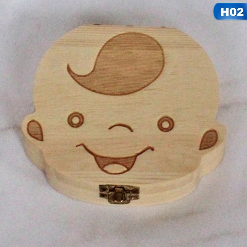 Houten Kids Baby Tanden Doos Organizer Melk Tanden Hout Opslag Tanden Doos Voor Jongen Meisje Besparen Tanden: 2