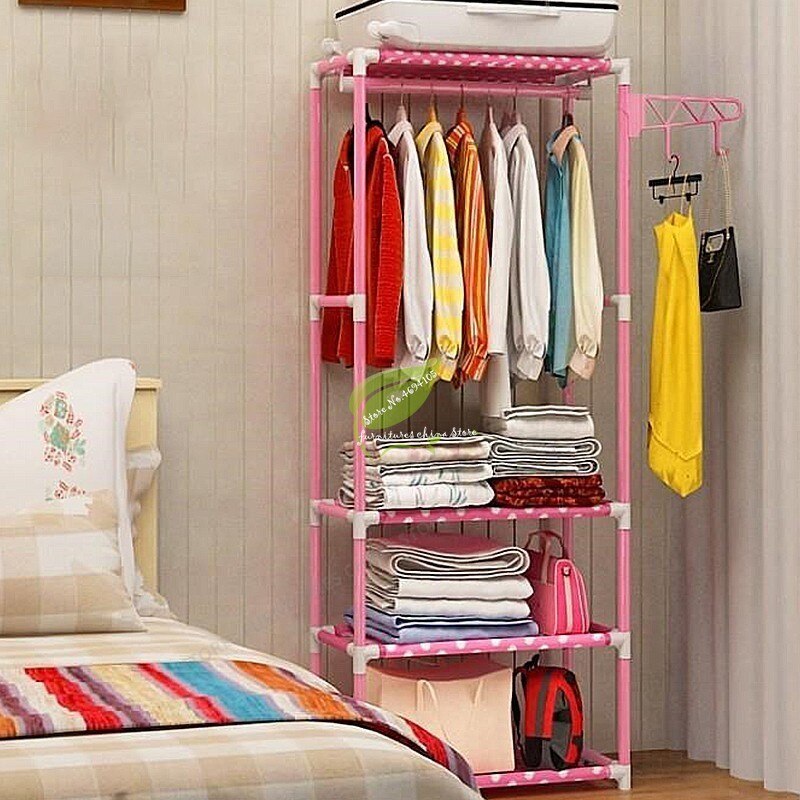 Modern Closet Storage/plastic Cabinet Home Furniture Kids /non Woven Wardrobe China Minimalist Zipper Metal Folded furniture