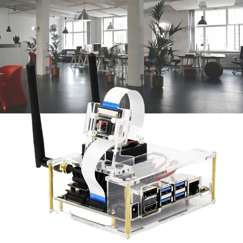 Acrylic case for NVIDIA Jetson Nano B01 &amp; A02 - includes fan (Jetson Nano, camera not included)