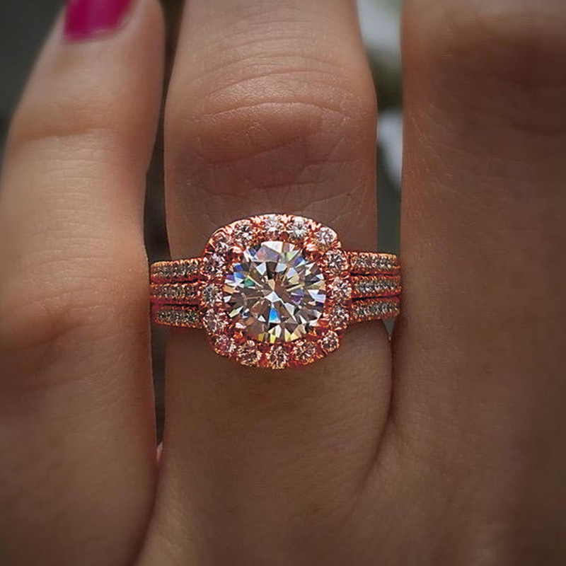 Huitan modisch Frauen Ringe mit Brillante Zirkonia Luxus Verlobungsringe Hochzeit Schmuck: 6 / Grün