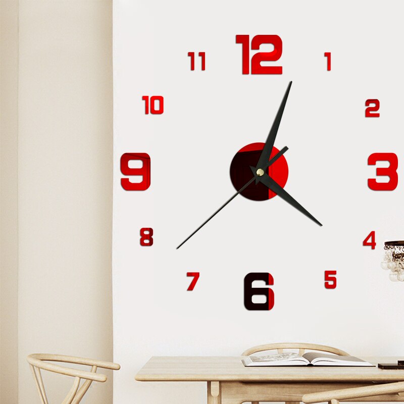 Mini Hause Wanduhr 3D DIY Acryl Spiegel Aufkleber Selbst Klebe Für Home Dekoration Wohnzimmer Quarz Nadel Hängen Uhr