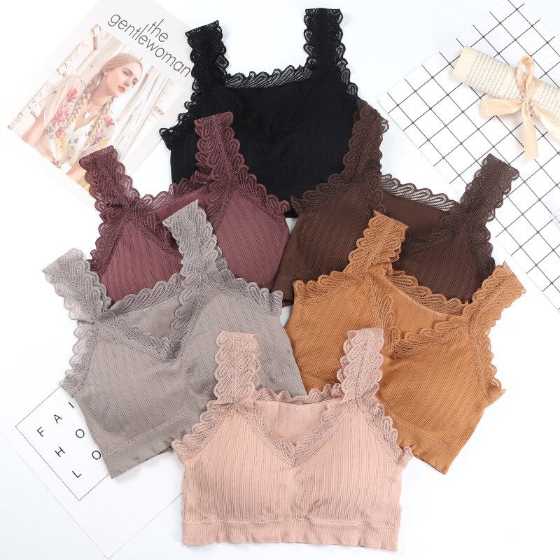 WANAYOU sostén deportivo de encaje para mujer, Top deportivo acolchado Push Up, sostén sin costuras para Yoga, Tops de Yoga para correr sin alambre, ropa interior deportiva transpirable