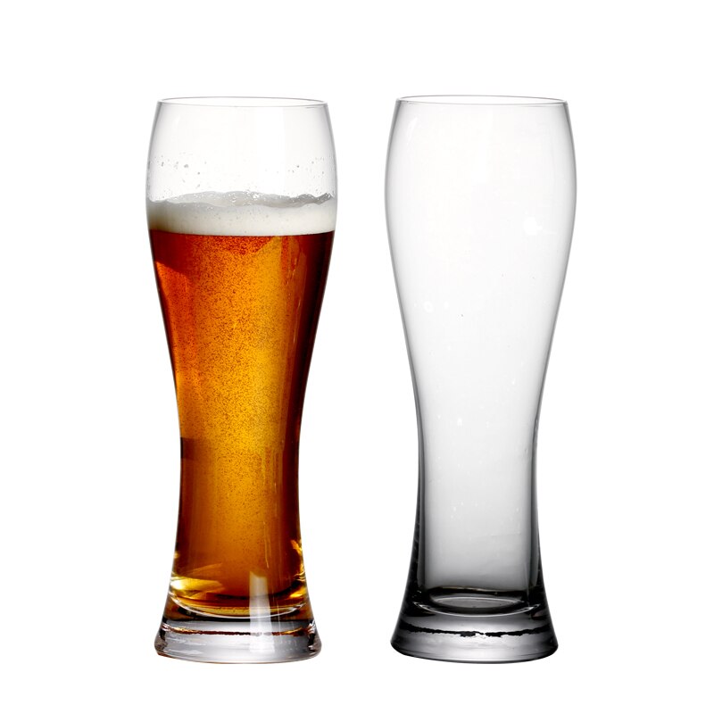 Set  of 2 21 ounce blyfritt kristallölglas handgjorda blåsta veteölsglas för familjefestbar 640ml stor kapacitet