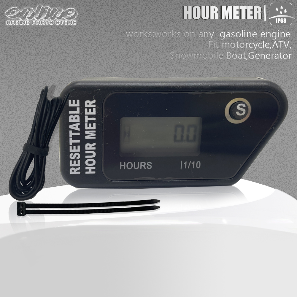 Motorrad Meter Stundenzähler Drahtlose Rückstellbare Zähler Motorrad Zubehör Für Motorrad ATV Motorboot Rasenmäihr Generator