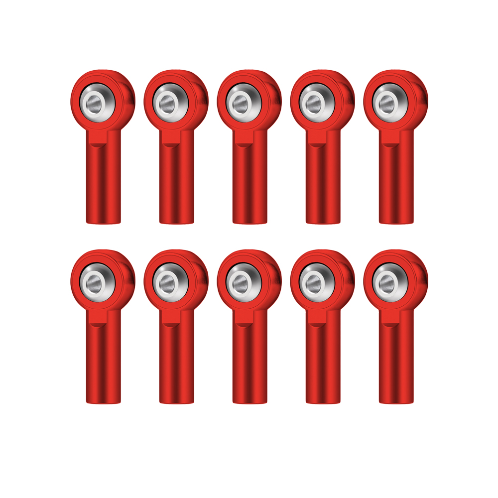 10 Uds M2 enlace tirante extremo Metal Universal junta cabeza de bola hebilla dirección varilla de empuje extremo de varilla de amarre Mini bielas para barcos RC: Rojo