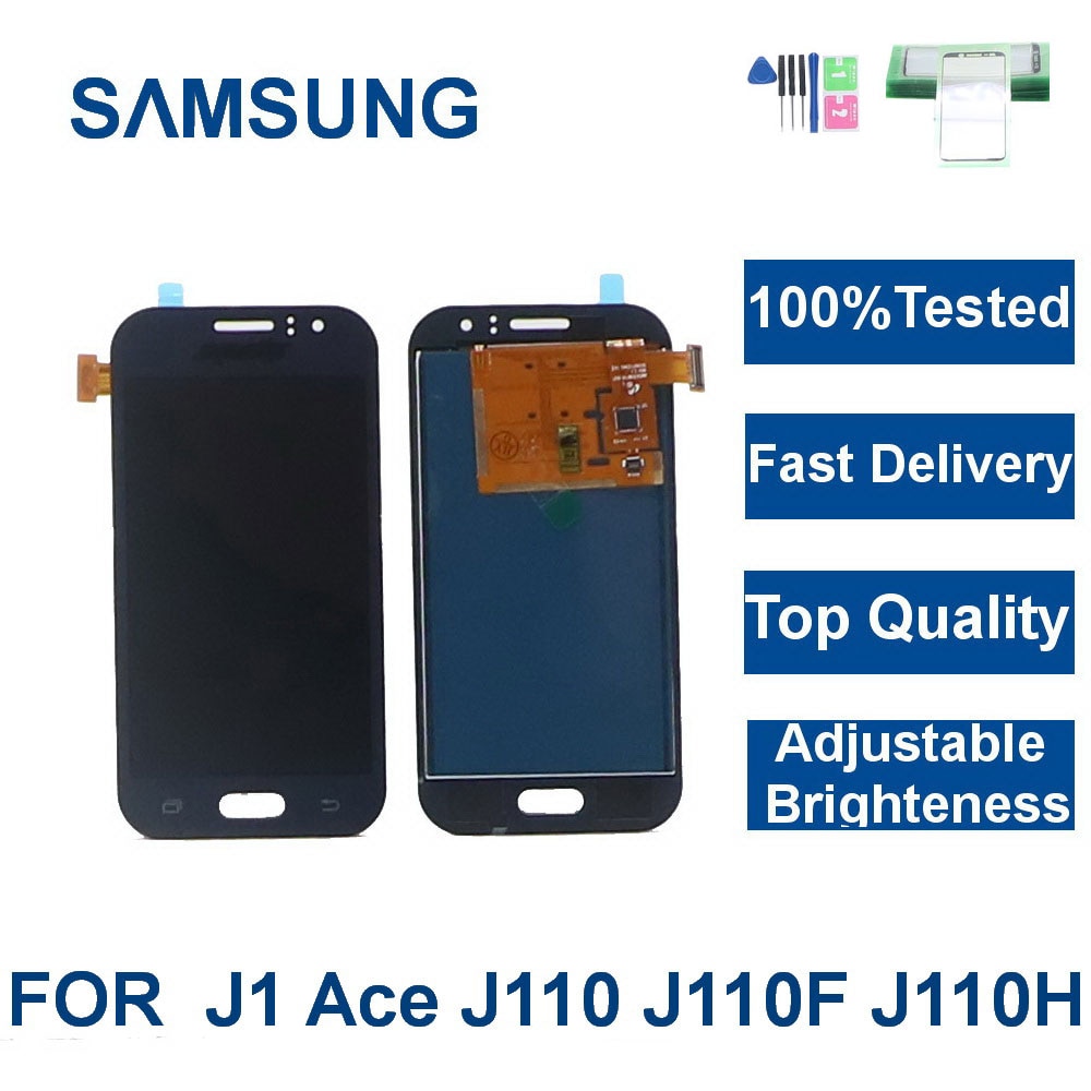 For Samsung Galaxy J1Ace J110 SM-J110F J110H Phone LCD Display Touch Screen Digitizer Assembly Replacement brightness adjustment