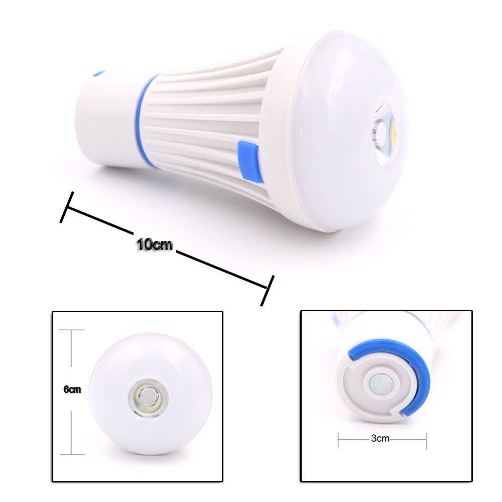 Bærbar led pære lanterne 4 moduser 6 led camping telt lys fakkel lommelykt hengende led lampe drevet av aaa 18650 batteri